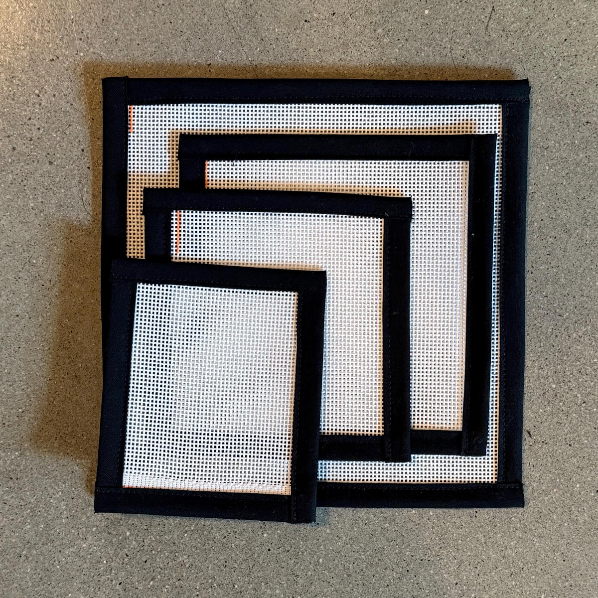 13 Mesh Canvas with Black Floral Binding