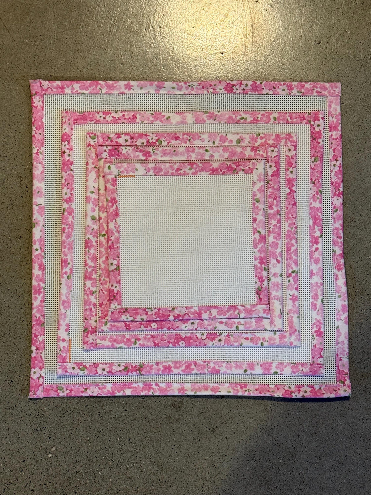 13 Mesh Canvas with Pink Floral Binding
