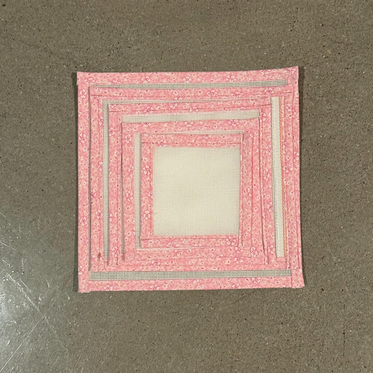 18 Mesh Canvas with Pink Floral Binding